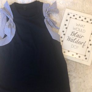 J.Crew Waldorf Seersucker Bow Tank